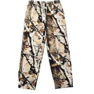 Legendary Whitetails Pajama Pants Mens Small Beige Camo Flannel Lounge Sleepwear